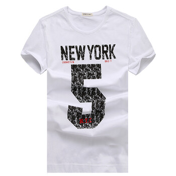 one-t凡兔 夏装短袖t恤字母图案印花t恤男士纯棉打底衫xt-10 白色 xl