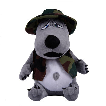 军装迷彩服倒霉熊毛绒玩具熊 穿军装 20cm