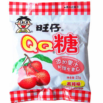 旺旺 旺仔 qq糖 qq糖混合胶型凝胶糖果 单包 23g 荔枝味
