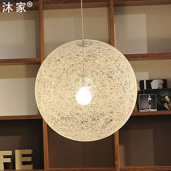 沐家灯饰 麻球吊灯餐厅灯卧室灯吊灯现代 简约 阳台灯灯具 MD039 35CM浅黄送光源