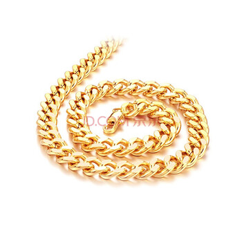 爱极 时尚钛钢电镀18k黄金 霸王金男士麻花状项链50cm 0219