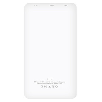 
                                         忆捷（EAGET）C6二代10000毫安超薄高容聚合物魔方格移动电源充电宝 白色                