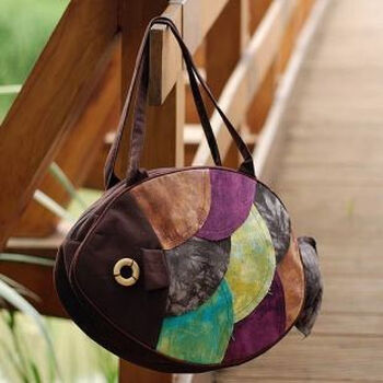 迈姿个性彩色拼块鱼形手包可爱布包女包单肩包手提包大甩卖