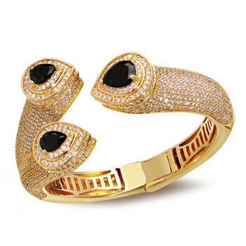 梦年华 2014 新品热卖手镯 镀18k金手镯 送女友 限时包邮 黑色锆石