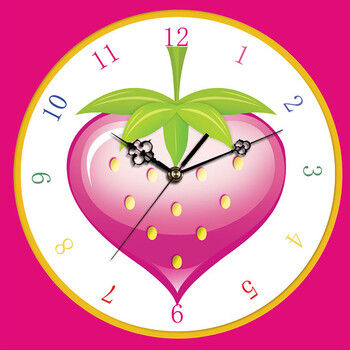 万月(wanyue)30*30cm甜蜜草莓装饰画挂钟 mcz037