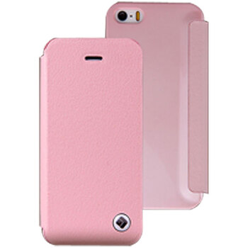 机乐堂 百老汇iphone5c真皮手机皮套 苹果5保护套 适用于iphone5 粉红