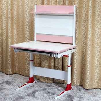 乐仙乐居 儿童学习桌 可调节升降书桌 写字台 粉色单学习桌