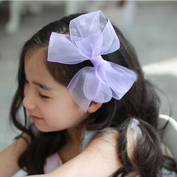 pure kids皮克斯童装 纱带大蝴蝶结儿童发箍 梦幻公主系 p403001 紫色
