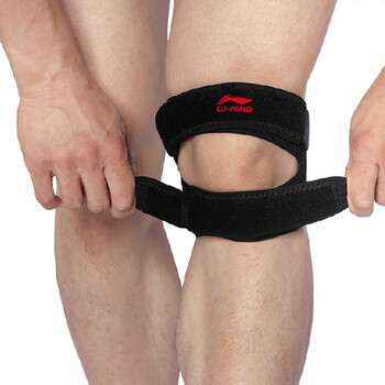 李宁双条固定式加压髌骨带双重防护篮球羽毛球网球运动护膝aqah256-1