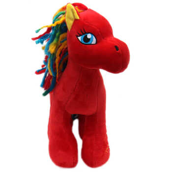 > 龙凤呈祥吉祥马 毛绒玩具公仔 马年吉祥物 十二生肖马 红色