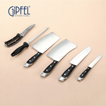 
                                        吉浦菲（GiPFEL） 德国厨房全套刀具套装砧板菜板菜刀组合带刀架家用切菜厨具组合七件套                