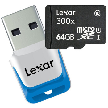 Lexar 雷克沙 64GB TF（microSDHC）高速存储卡+USB3.0读卡器套装