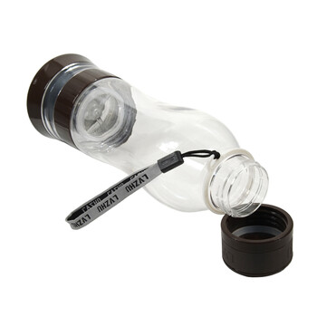 绿珠 便携塑料旅行杯PC201  过滤泡茶杯580ML 咖啡色