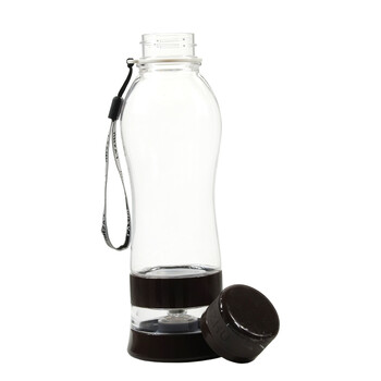 绿珠 便携塑料旅行杯PC201  过滤泡茶杯580ML 咖啡色