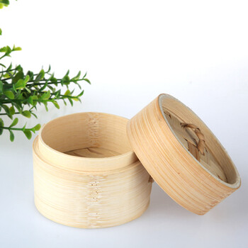 海客瑞斯手工编织竹蒸笼竹笼屉竹笼盖酒店面店批发 30厘米2身无盖