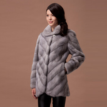 貂整貂水貂毛皮草外套女貂皮大衣女款特价裘毛修身冬装d-1164 银色 xl