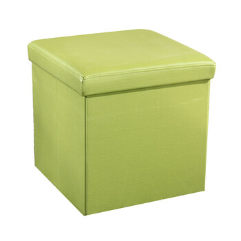 皮艺脚凳 储物凳 脚凳 多功能可折叠换鞋凳 ot006 绿色正方形