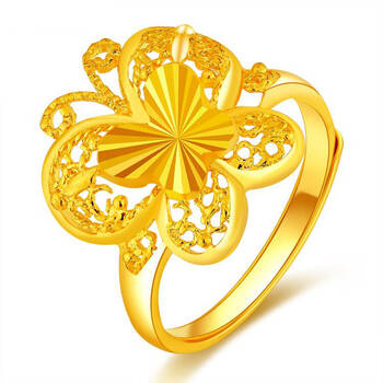 珠宝首饰 纯金k金饰品 戒指 > 千禧之星蝶恋999千足金女戒 24k黄金