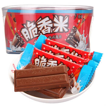 脆香米脆米心牛奶巧克力 糖果巧克力 216g 碗装