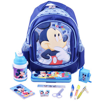 迪士尼disney 儿童文具 书包文具礼盒12件套装 蓝色