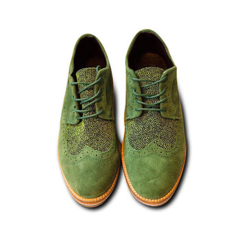 韩版时尚磨砂皮鞋 男百搭真皮鞋 男士休闲鞋潮205-by723 草绿色 43