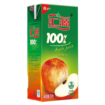 汇源100%苹果果汁1l 盒装