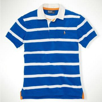 polo ralph lauren 保罗 拉夫劳伦 彩色马标 条纹短袖t恤 polo衫 白色