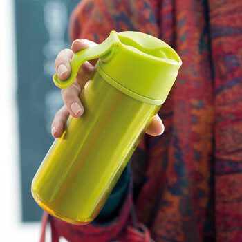 aladdin一键开关随行旅行杯 塑料水杯子 女士便携创意随手杯 0.