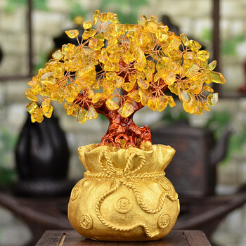 
                                        琪特 招财发财树 家居风水摆件装饰品 BJ027                