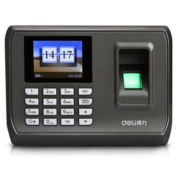
                                                            得力（deli） 33068 智能彩屏指纹考勤机 真人语音/脱机考勤                