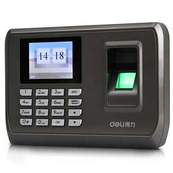 
                                                            得力（deli） 33068 智能彩屏指纹考勤机 真人语音/脱机考勤                