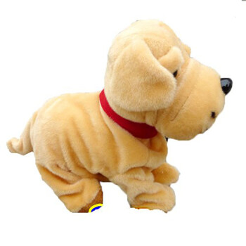 佳梦 毛绒电动动物玩具 小沙皮狗 可根据主人的指令做动作 狗叫声