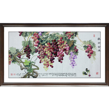 室全室美现代客厅有框装饰画简约客厅墙壁画挂画复古田园风格中国画静物水果餐厅酒店大幅硕果累累 50*100cm/幅