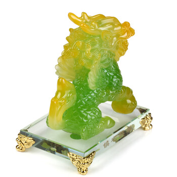 送子麒麟摆件招财镇宅工艺品家居装饰品qy489 大号绿色镇宅麒麟母