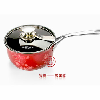 NARIHIRA韩国不粘奶锅 汤锅18CM原装进口硬质氧化涂层 电磁炉通用