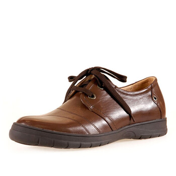 jierda吉尔达 休闲纳米空调鞋 男士牛皮皮鞋1365-2k 棕色 42