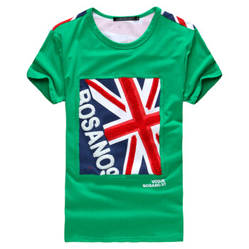 eaibosscan 2013夏季男士修身圆领t恤 英伦风奥运款英国国旗印花 bshf