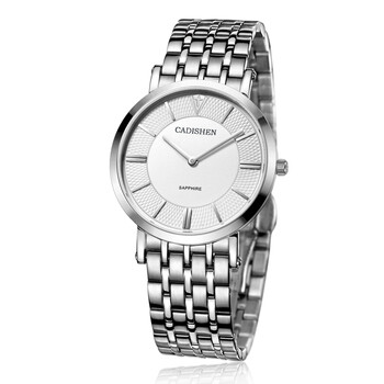 卡迪森cadisen手表 男士石英表 时尚简约男表 白面钢带 c-6054g
