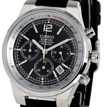 卡西欧/casio edifice金属系列真皮耐用厚表带 男士手表ef-500l-1a