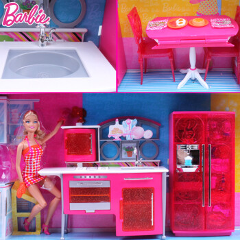 芭比娃娃 套装 barbie 厨房组合w2821 芭比 公主