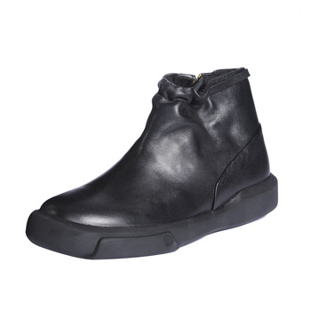 凯萨罗帝 新款真皮短靴 手工高帮女鞋2209 黑色 37