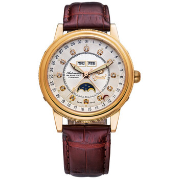 【爱其华男表】爱其华ogival 18k金月相真钻机械男士腕表 全球限量版