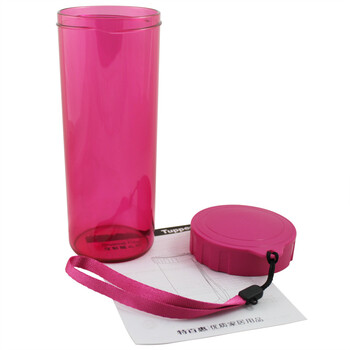 特百惠Tupperware 430ml经典色莹彩随心杯 海棠红