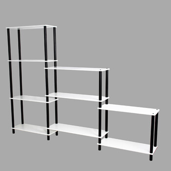 玲珑帝diy实木黑白精品大三列797组合架/书架/花架/层架/置物架