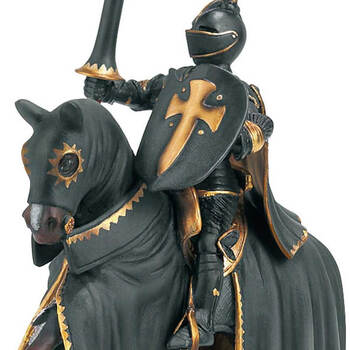 思乐schleich 骑马的黑衣骑士s70032 人物塑胶模型玩具