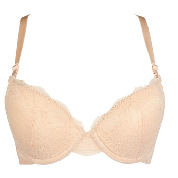 狄嘉伦 性感蕾丝深v聚拢挺拔小胸内衣 侧收副乳加厚杯女文胸 d84824w