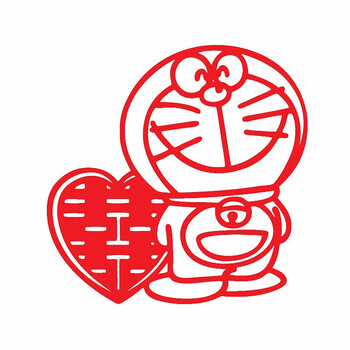 个性一百(gexing100)幸福由内而外cac2618机器猫卡通喜字贴婚房装饰