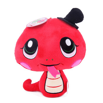 情侣蛇 宝宝蛇 生肖蛇 毛绒玩具 蛇年吉祥物 红色 20cm
