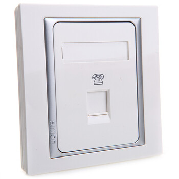 西蒙(simon)弱电面板86型58系列一位电话插座面板s55214雅白86*86