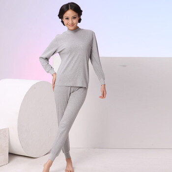 铜牛内衣 秋冬新款纯棉秋衣秋裤 精梳棉毛半高领女套装 756-5154/9083
